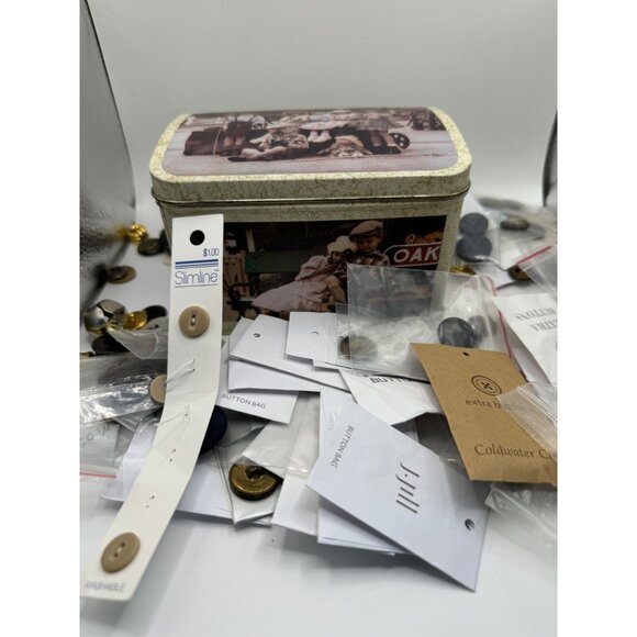 Vintage Button Collection In Charming Tin - Picture 2 of 9